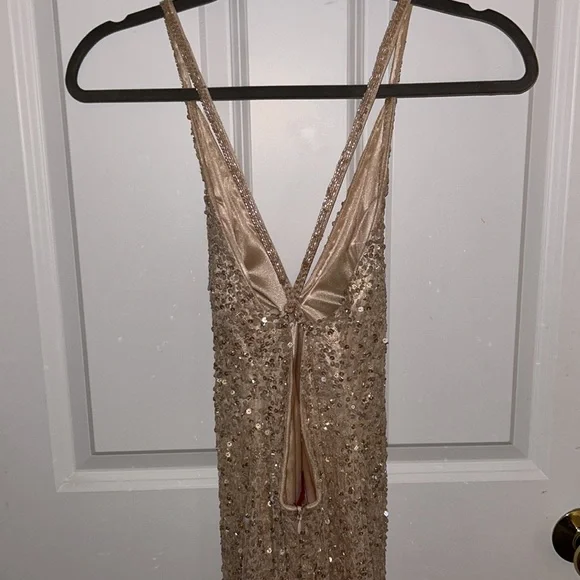 Champagne sequin prom dress - Picture 3 of 5